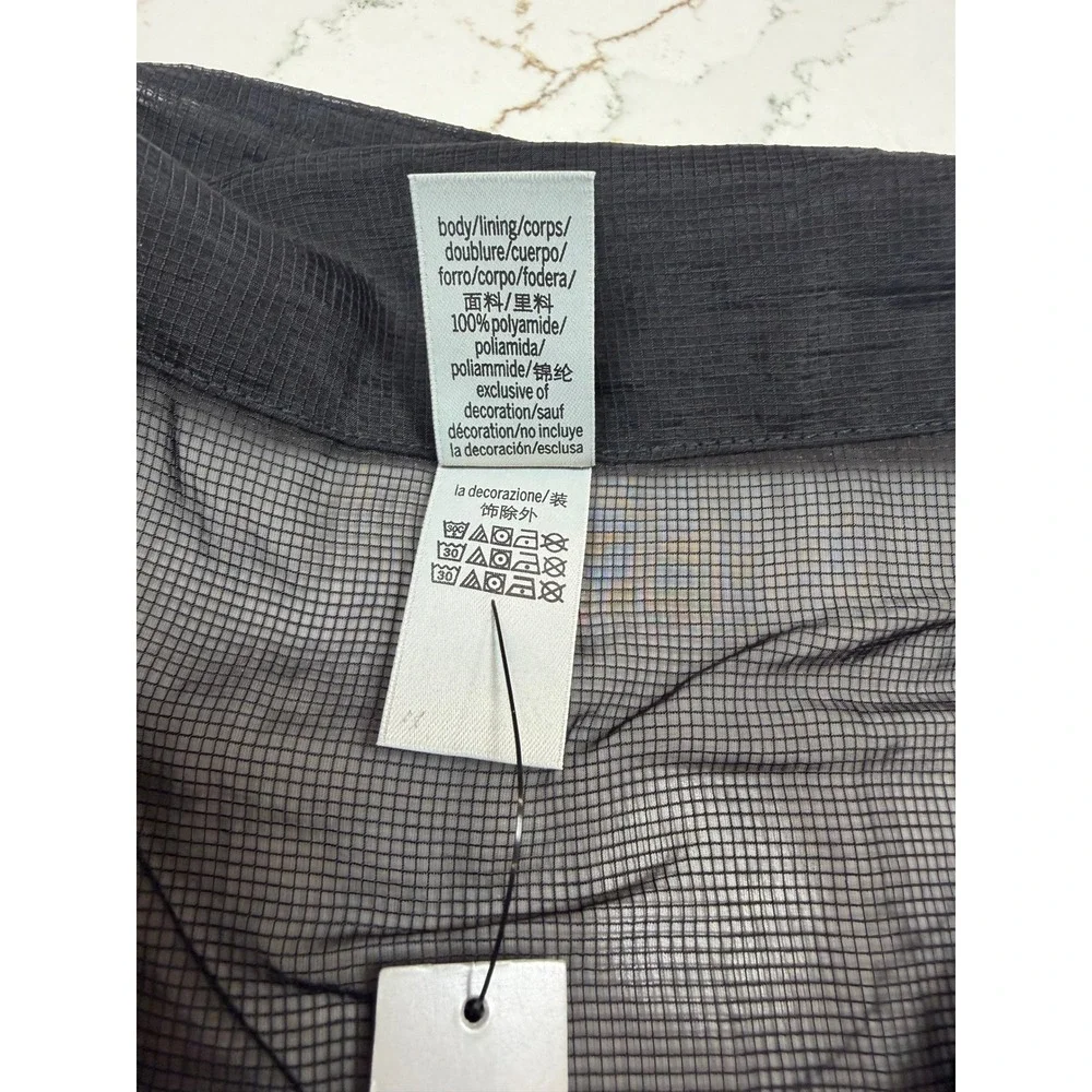 VSX Victoria's Secret Black Sheer Ripstop‎ Windbreaker Cropped Jacket Medium NEW